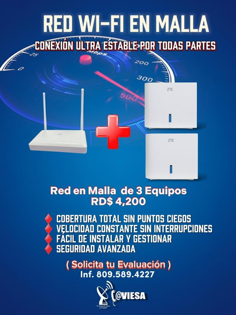Red WIFI En Malla de 3 Equipos