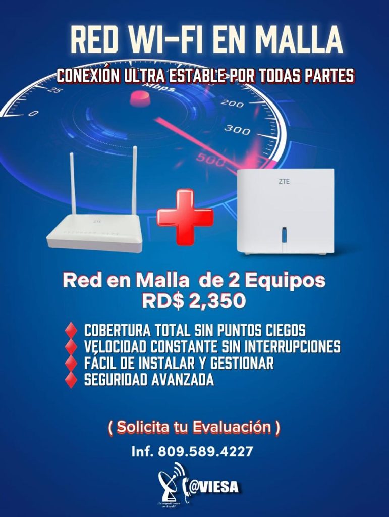 Red WIFI En Malla de 2 Equipos